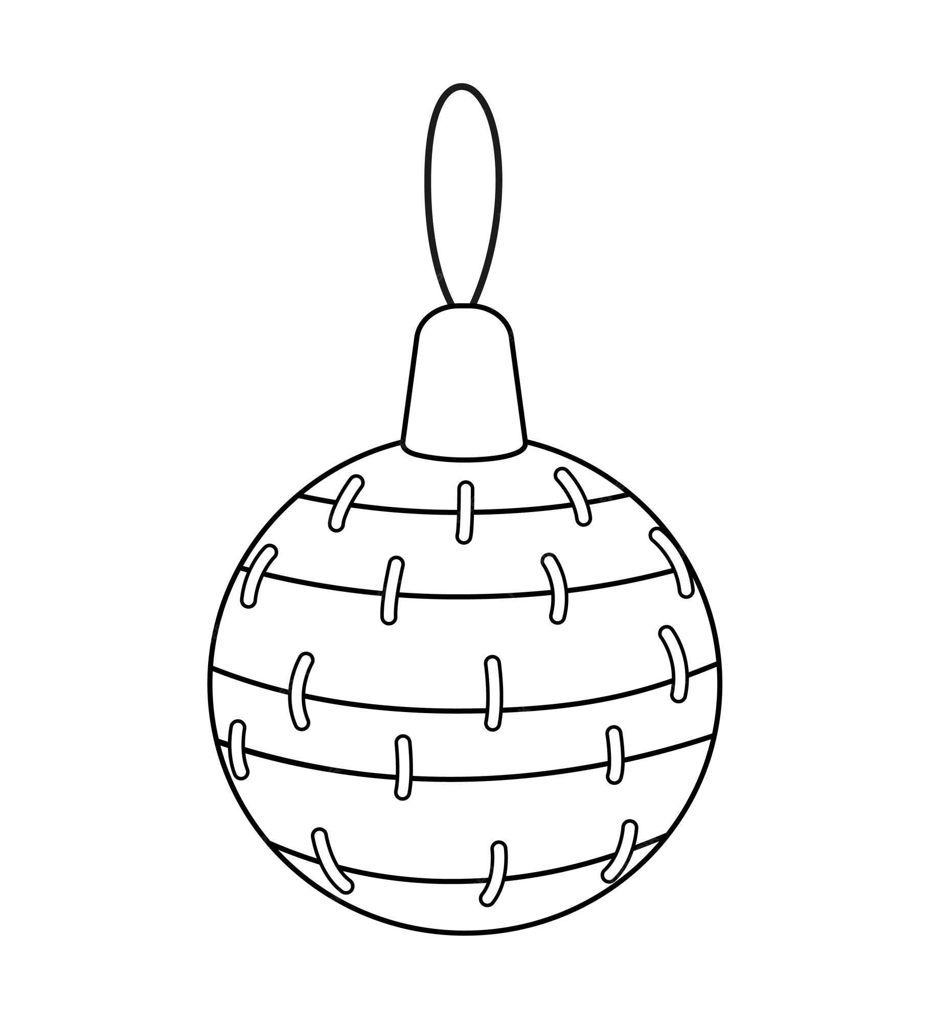 Premium vector christmas bauble coloring page black and white ornament decoration vector