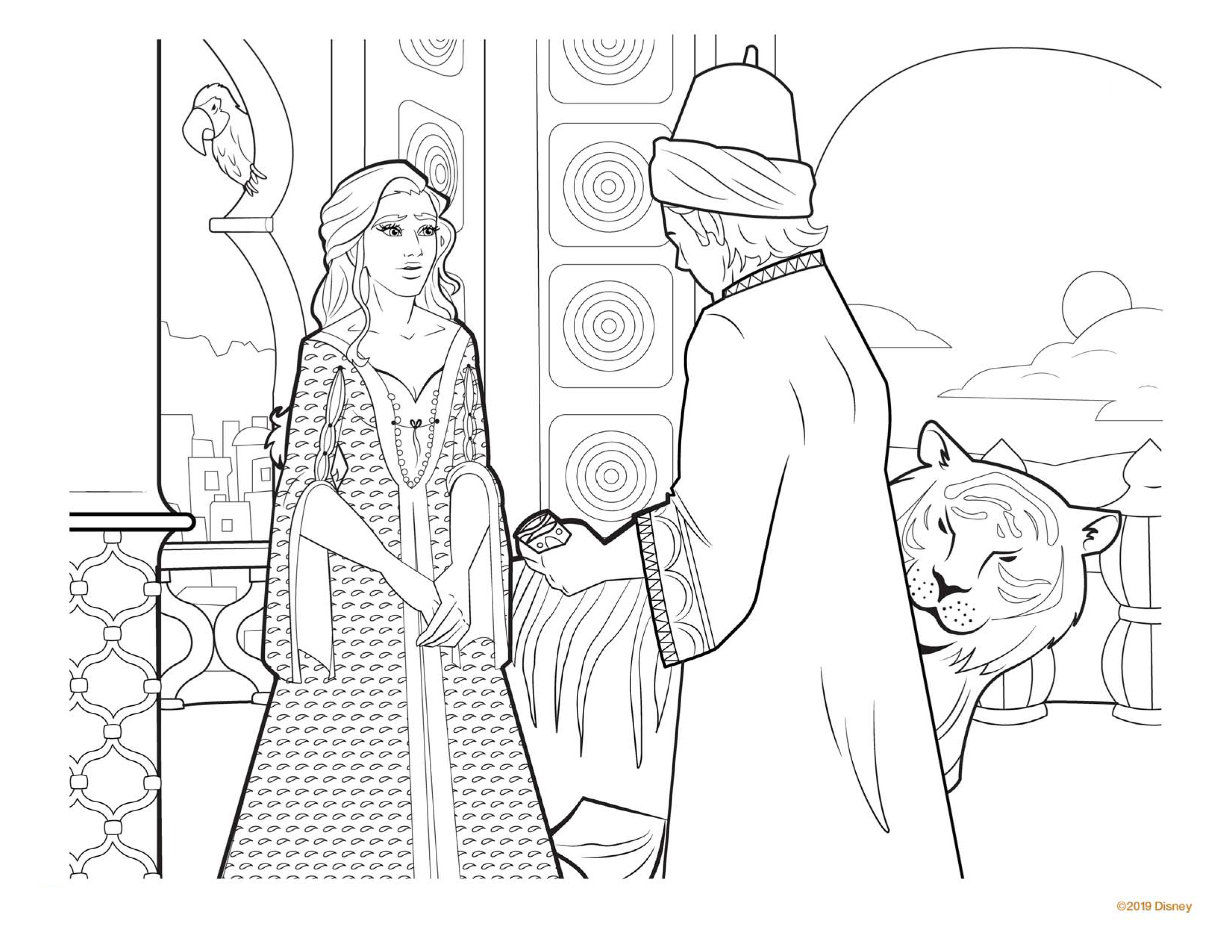 Aladdin movie big coloring pages