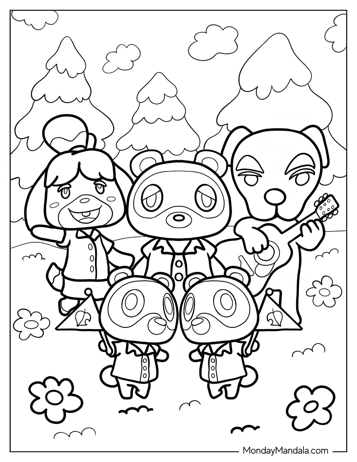 Animal crossing coloring pages free pdf printables