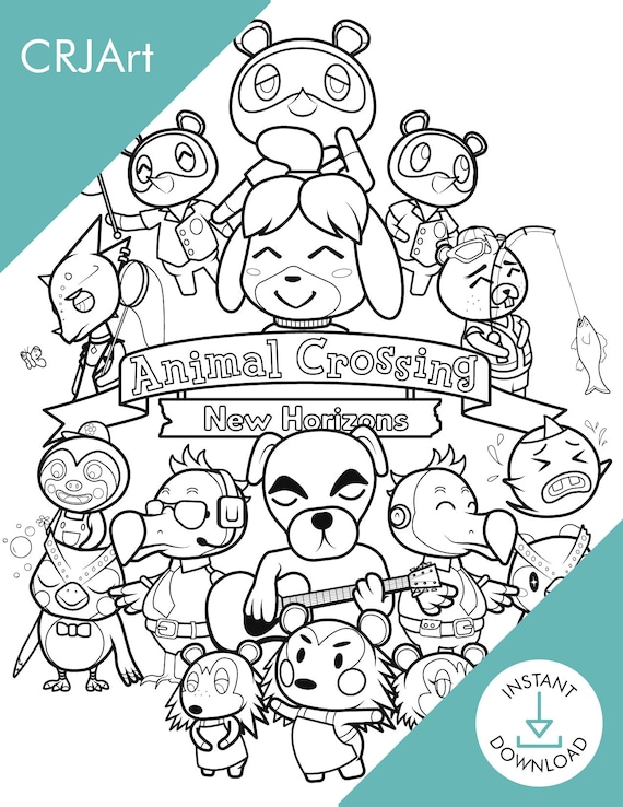 Animal crossing coloring page