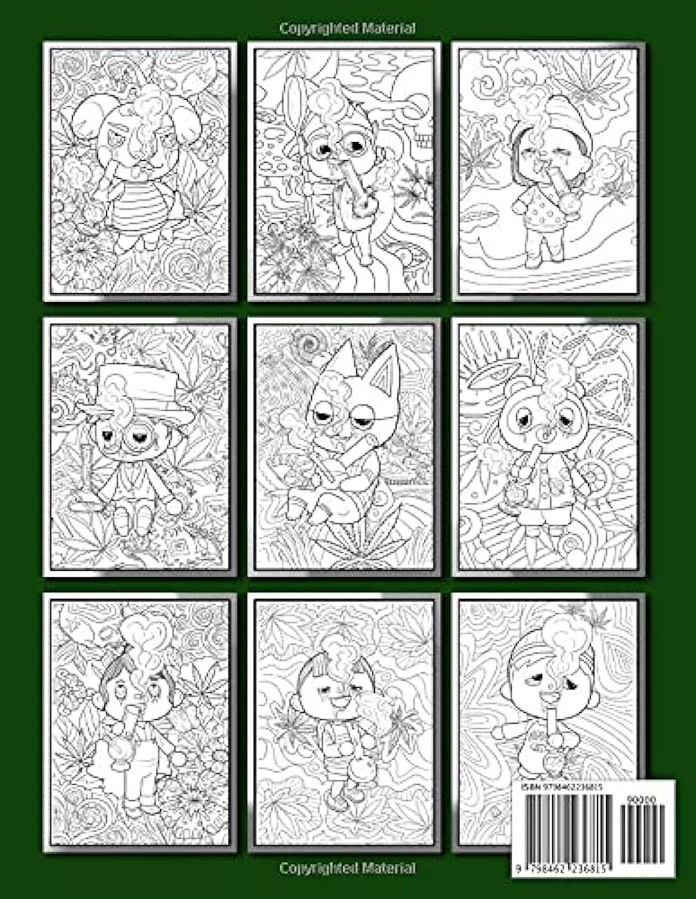 Animal crossing new horizons stoner loring book awesome illustrations adults trippy psychedelic loring books the lor wonder dixon dougie dixon foreign language books