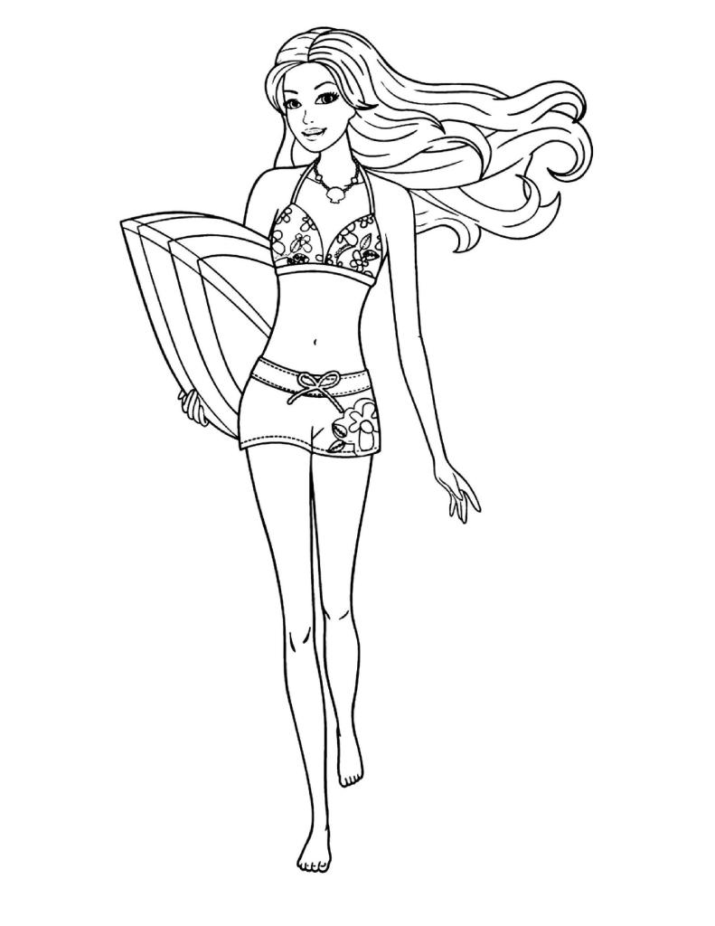 Free printable barbie loring pages for kids
