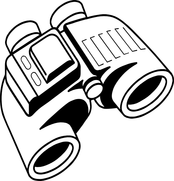 Style guide clker binoculars clipart black and white clip art
