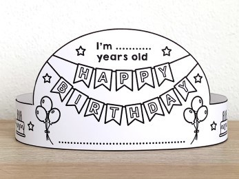 Birthday paper crowns printable