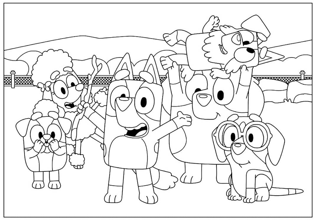 Bring bluey to life with printable coloring pages by coloringlib on