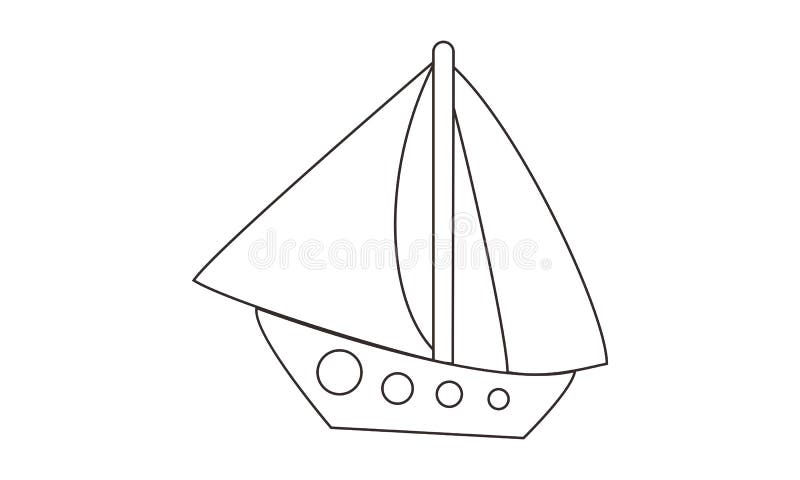 Ship coloring book transportation to educate kids learn colors pages stock vector