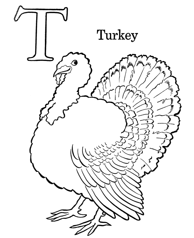 Alphabet coloring pages letter t