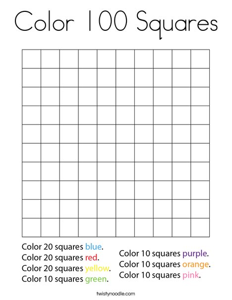Color squares coloring page