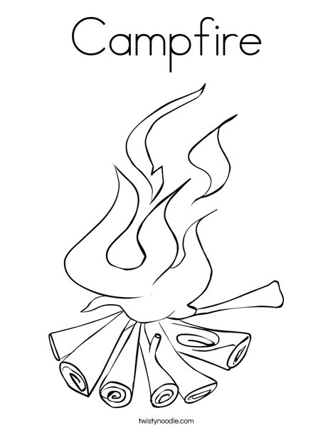 Campfire coloring page