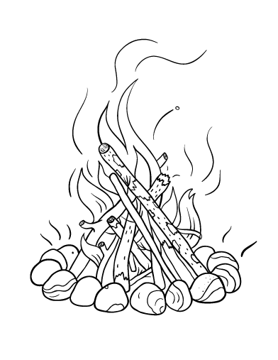 Free campfire coloring page