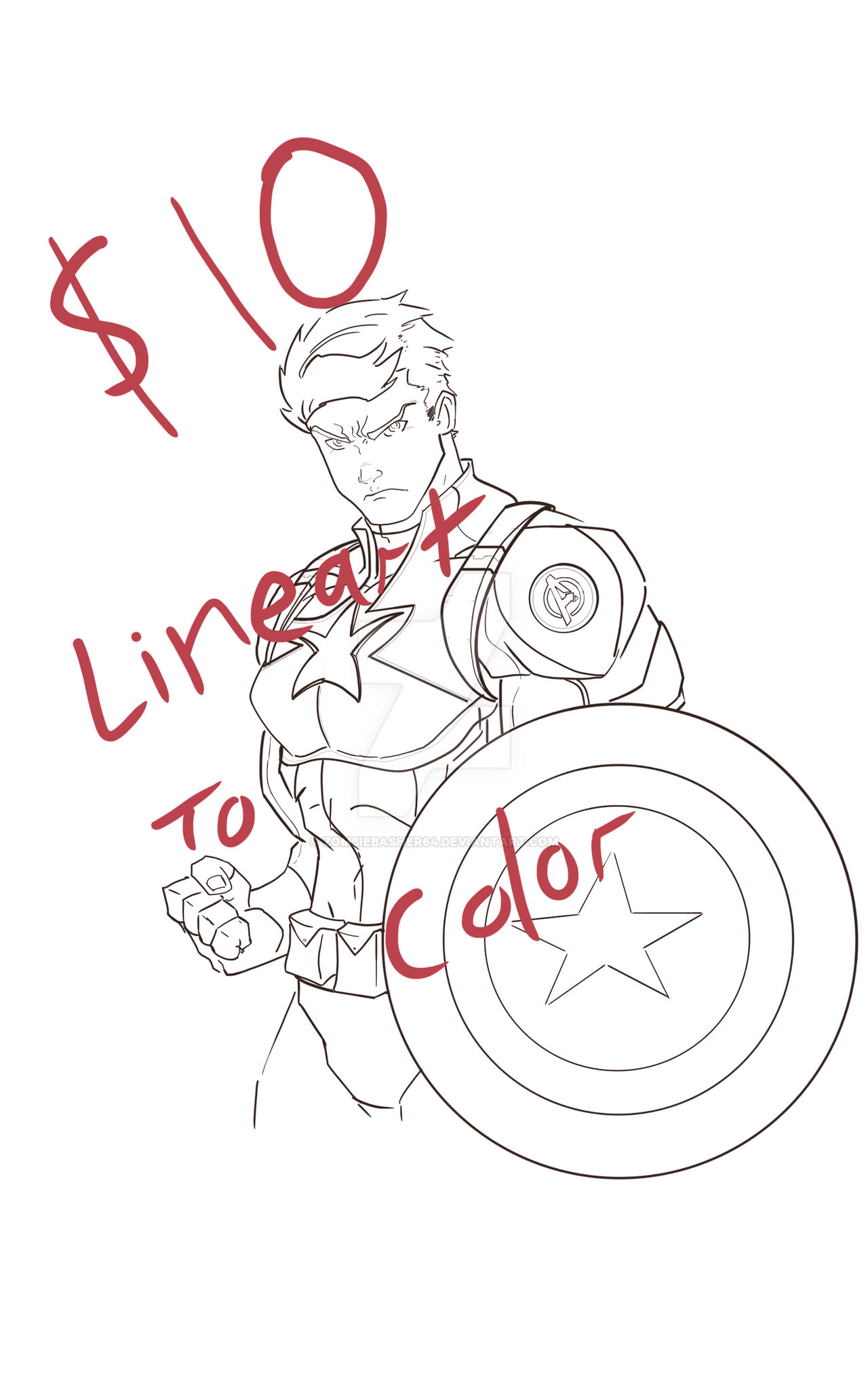 Captain america coloring page by zombiebasher on
