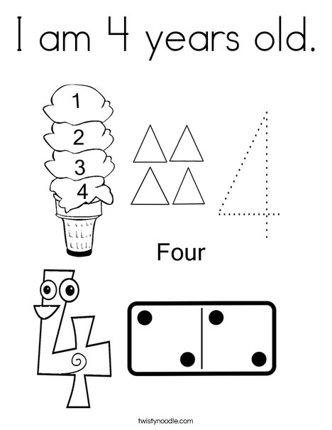 I am years old coloring page