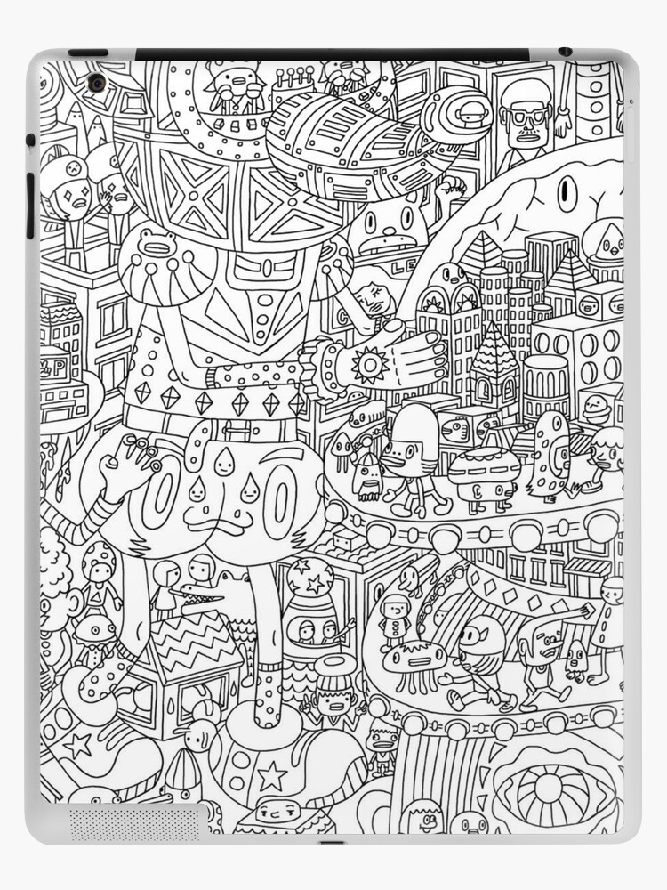 Adult coloring page ipad case skin by yuna