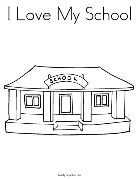 I love my school coloring page
