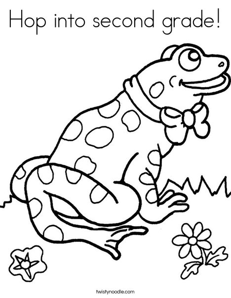 Hop into second grade coloring page