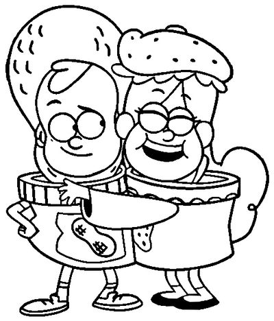 Dipper and mabel gravity falls coloring page by sanorace on