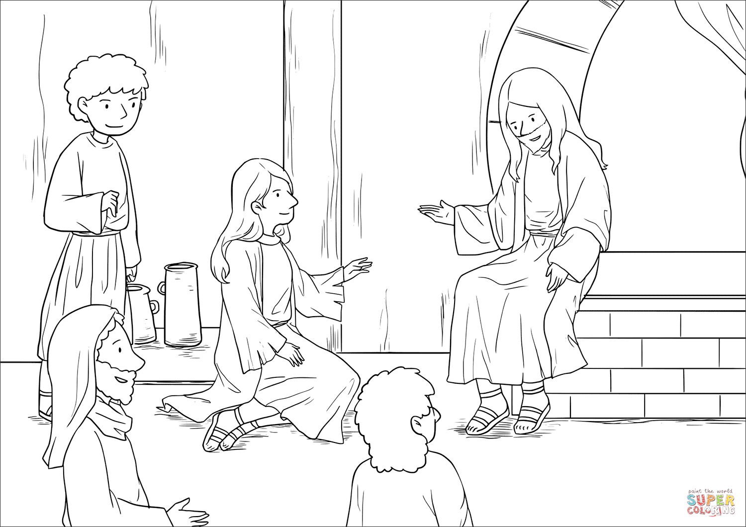 Jesus at the home of martha and mary luke