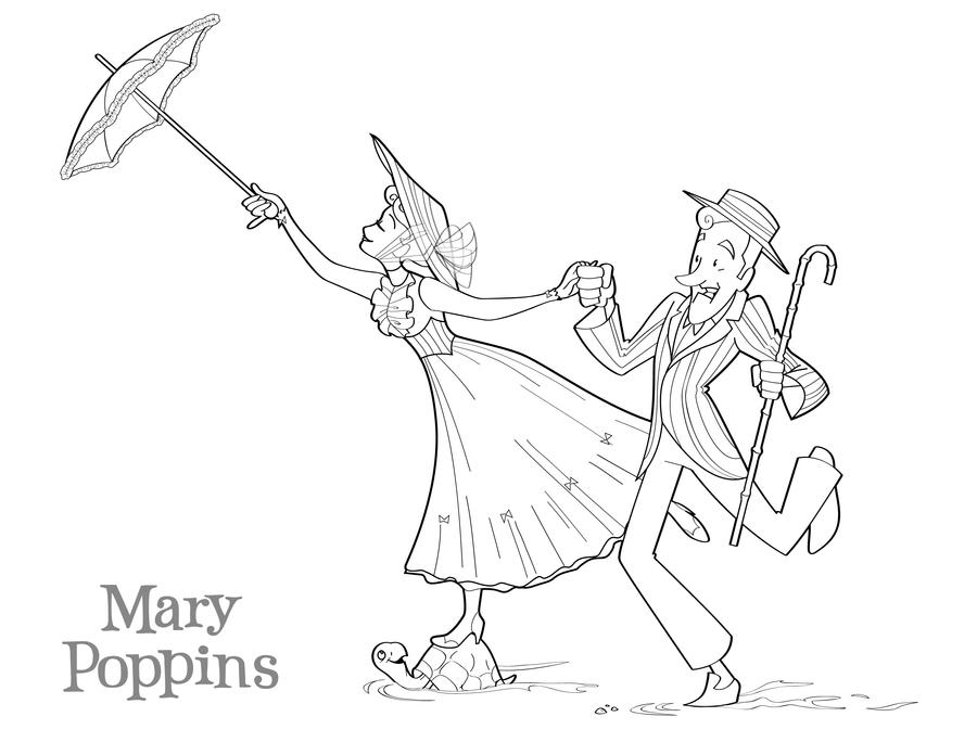 Mary poppins coloring page by betterthanbunnies on