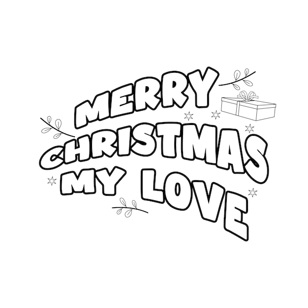 Premium vector merry christmas coloring page christmas line art coloring page design for kids