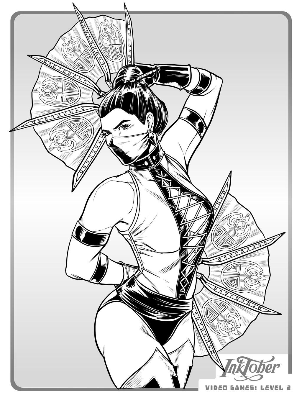 Inktober kitana mortal kombat by brianatkins on