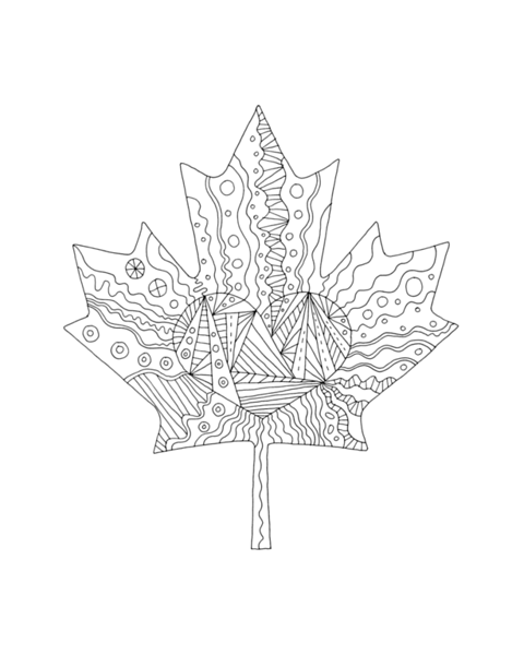 Pages canadian maple leaf colouring page