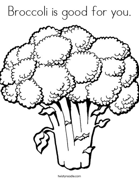 Broccoli is good for you coloring page