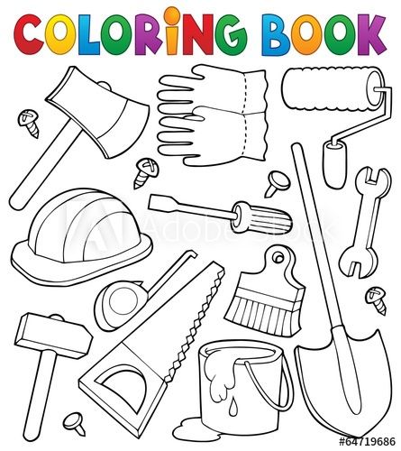 Coloring book tools theme coloring books tools theme fathers day crafts