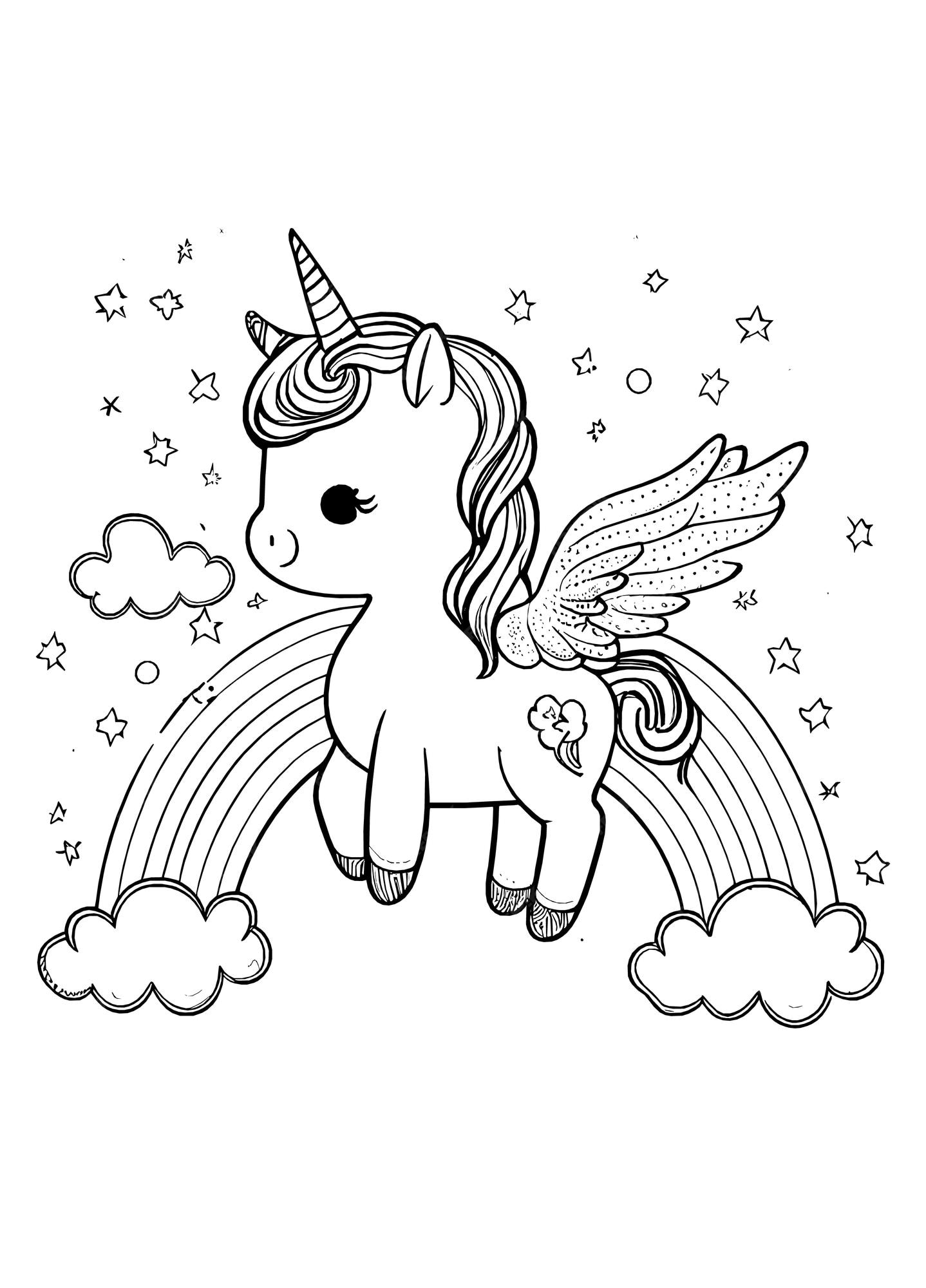 Premium vector unicorn coloring page for kids vector art