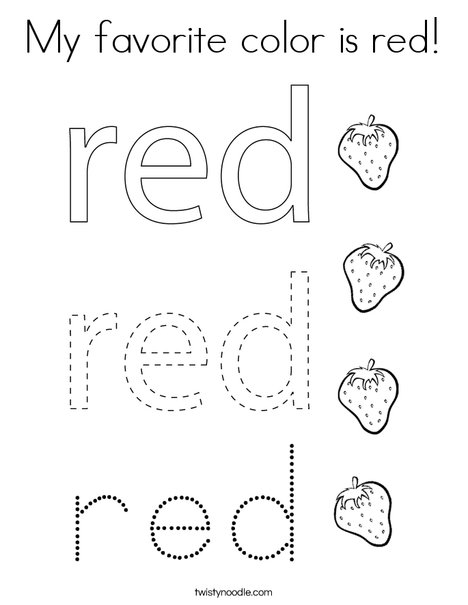 My favorite color is red coloring page