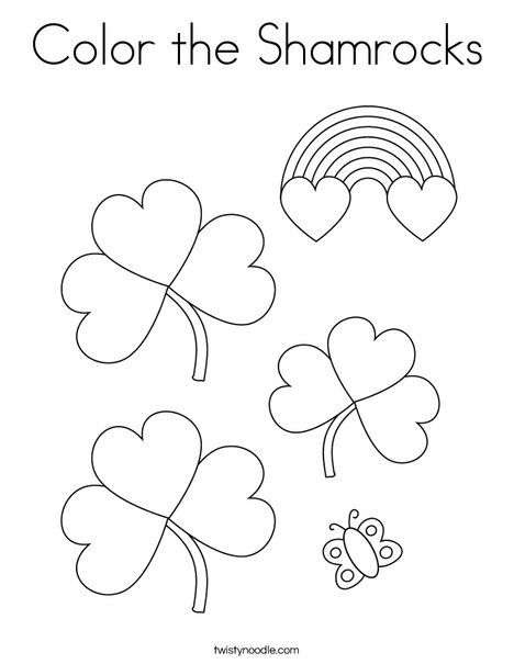 Color the shamrocks coloring page