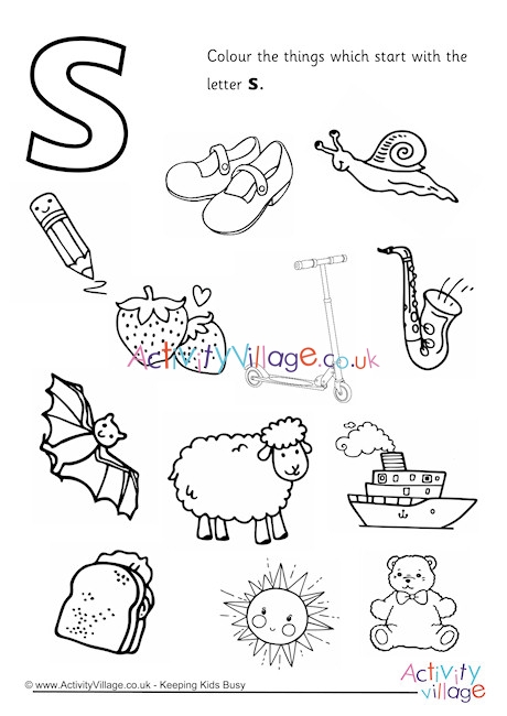 Start with the letter s louring page