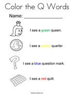 Letter q coloring pages