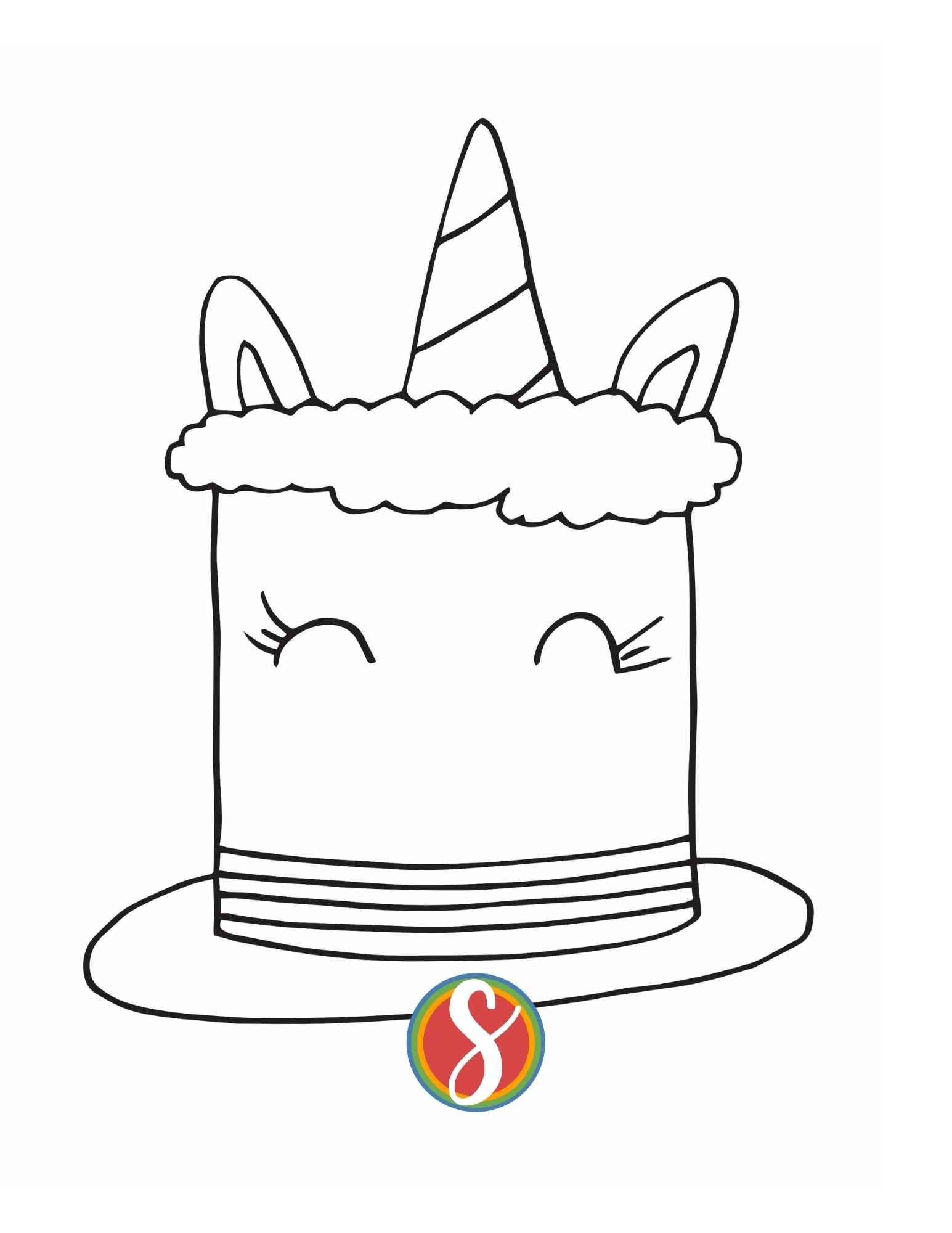 Free cake coloring pages â stevie doodles