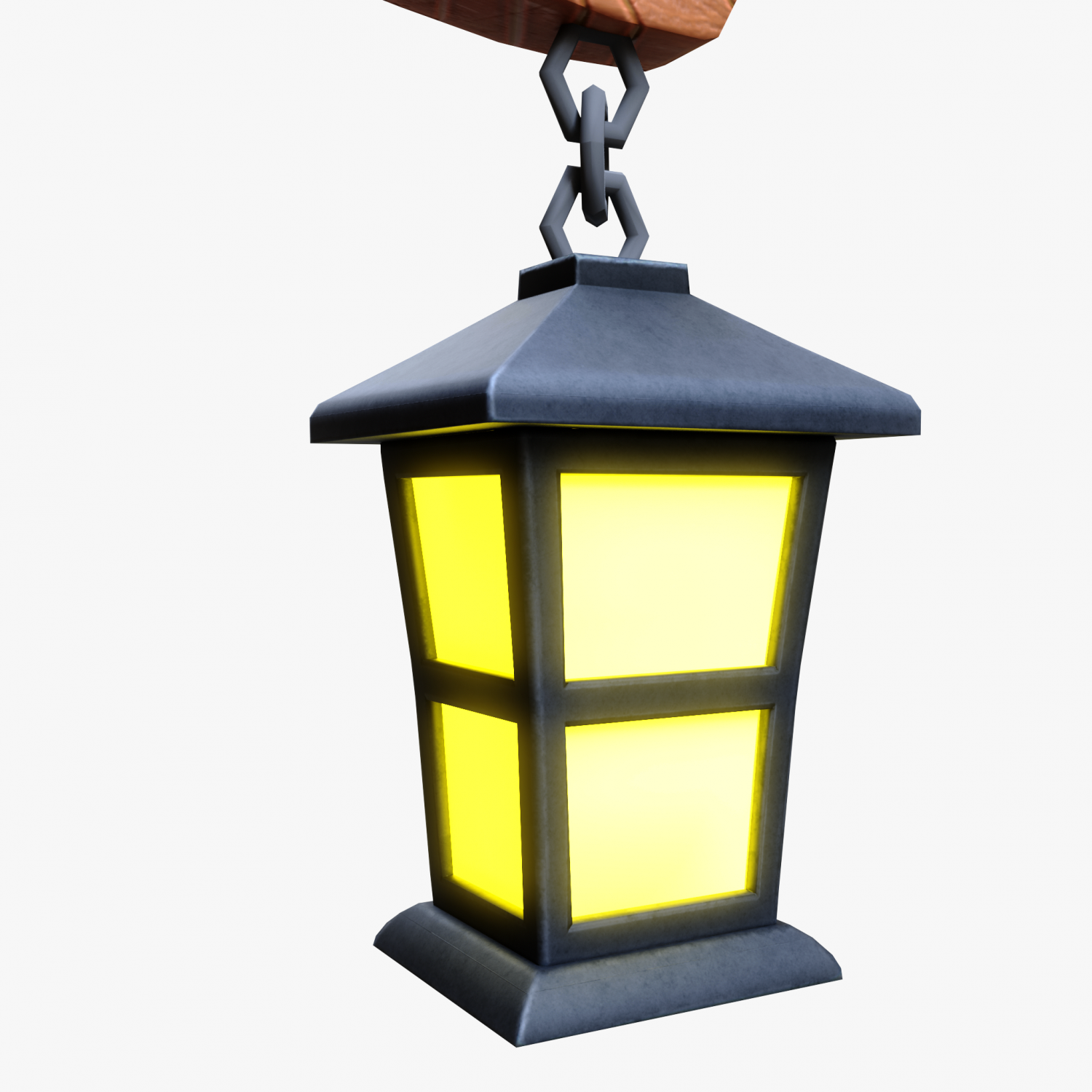 Stylized wooden lantern d model in miscellaneous