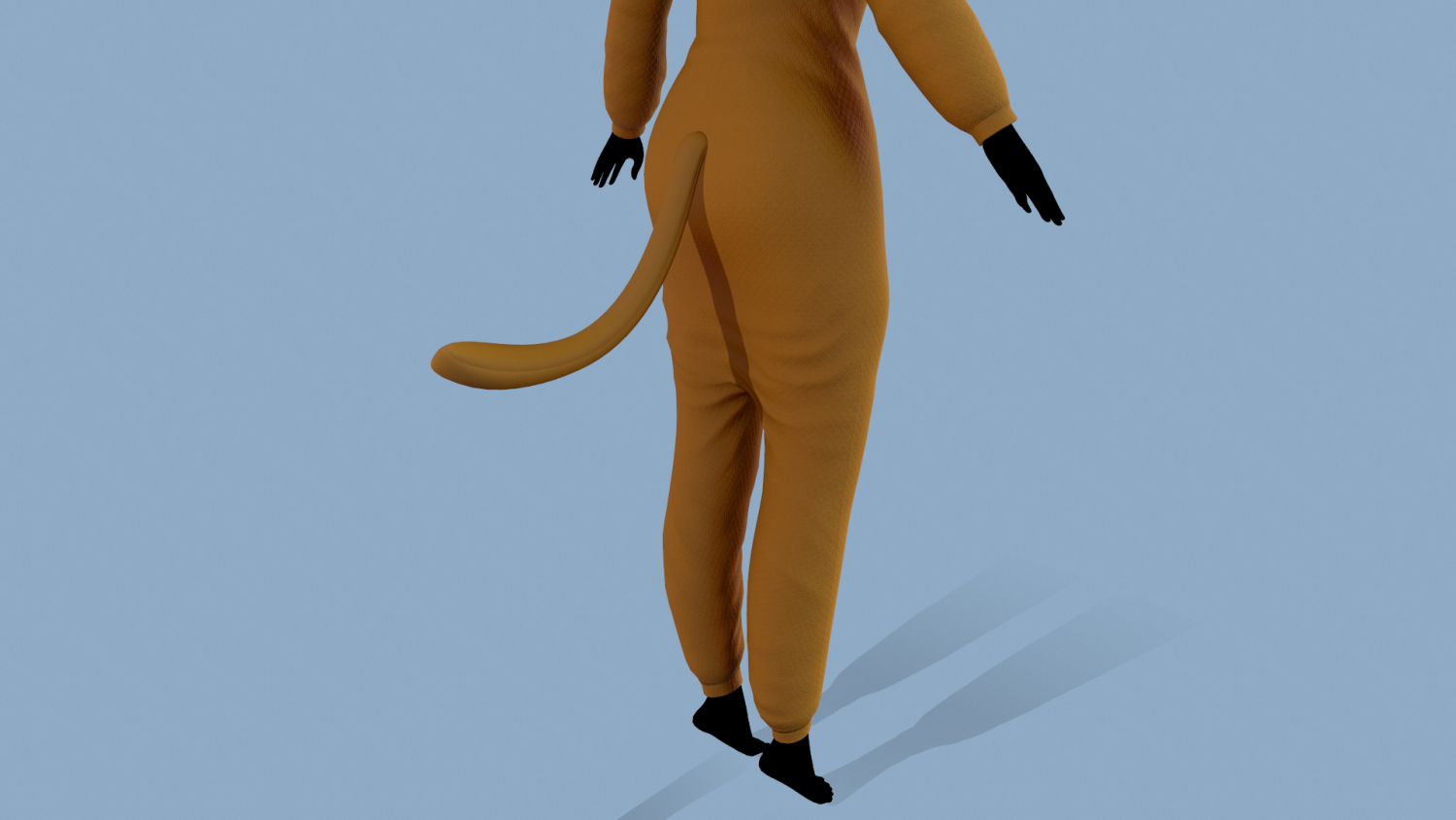 Kigurumi cat d model in clothing
