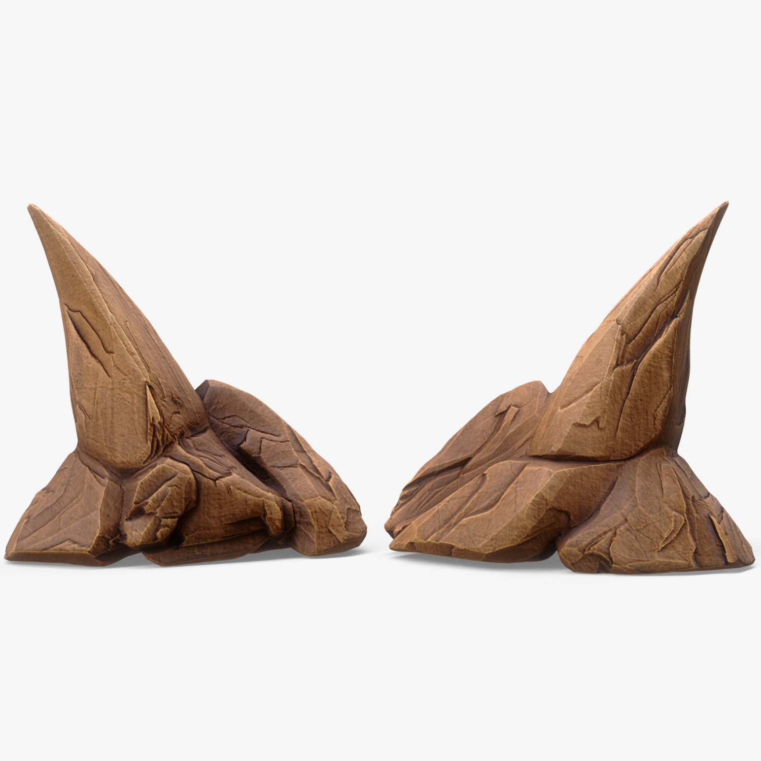 Stylized sharp rock d model in terrain
