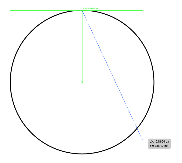Illustrator and coreldraw how can i draw an isosceles triangle make sure its the intersection of all three on this circle