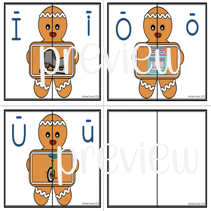 Gingerbread alphabet matching puzzles made by teachers