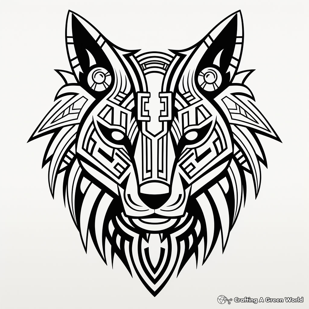 Tribal wolf coloring pages