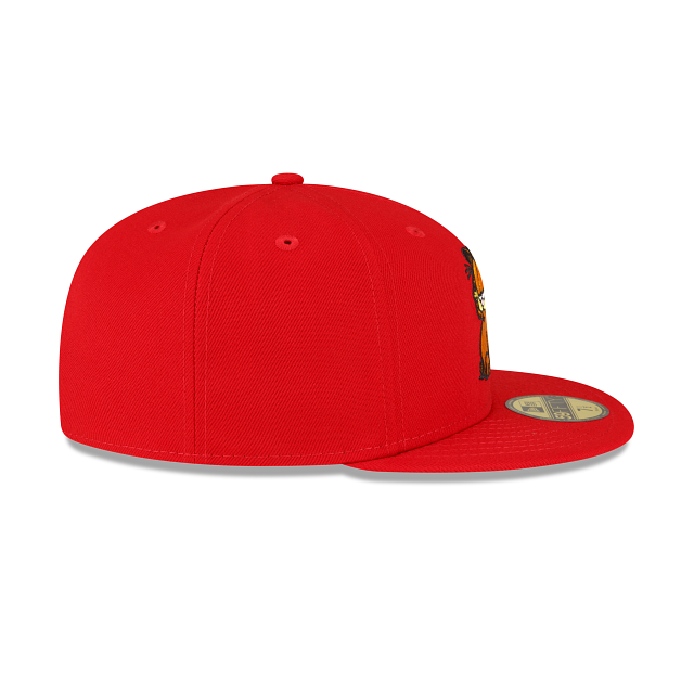 New era garfield red fifty fitted hat