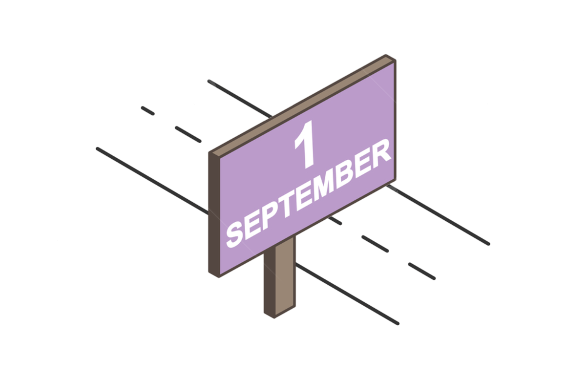 Cartelera con la inscripciãn de septiembre png dibujado saludo educaciãn png y vector para dcargar gratis