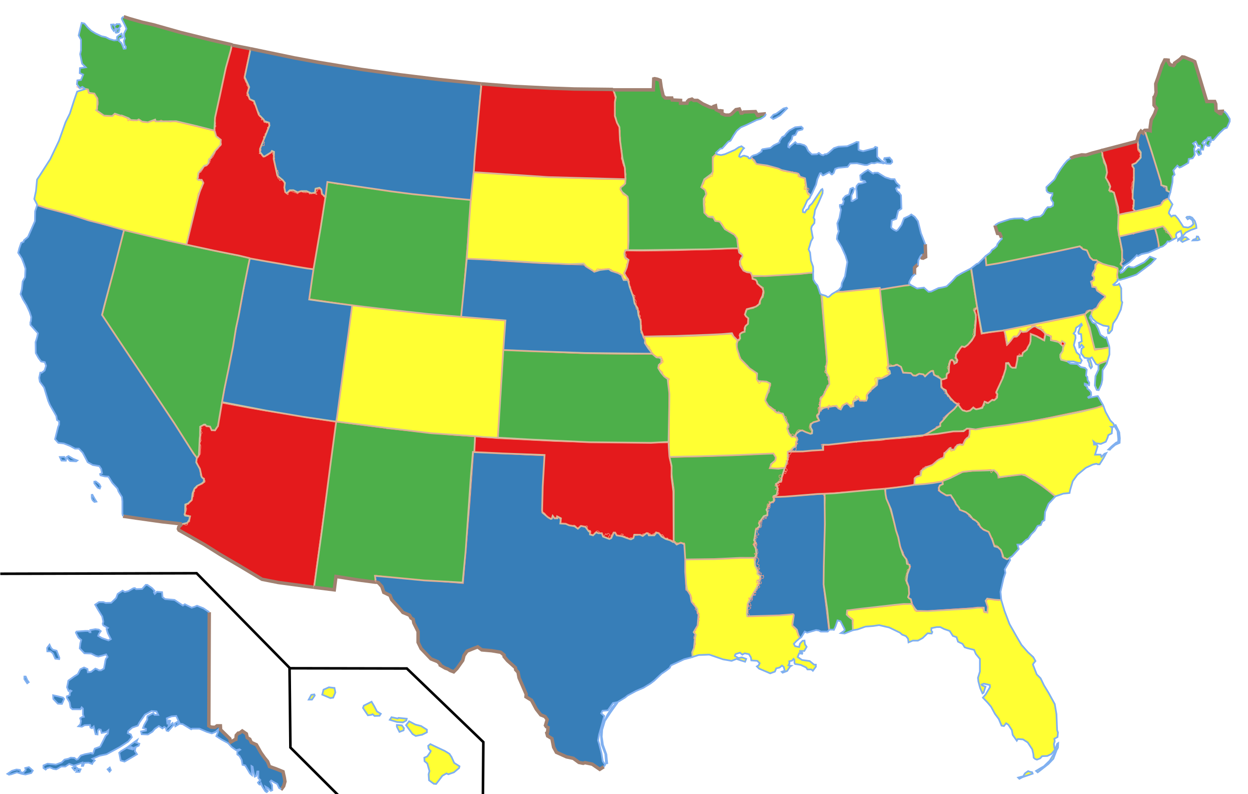 Filemap of united states vivid colors shownsvg