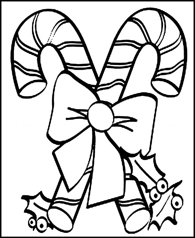 Candy cane coloring sheet