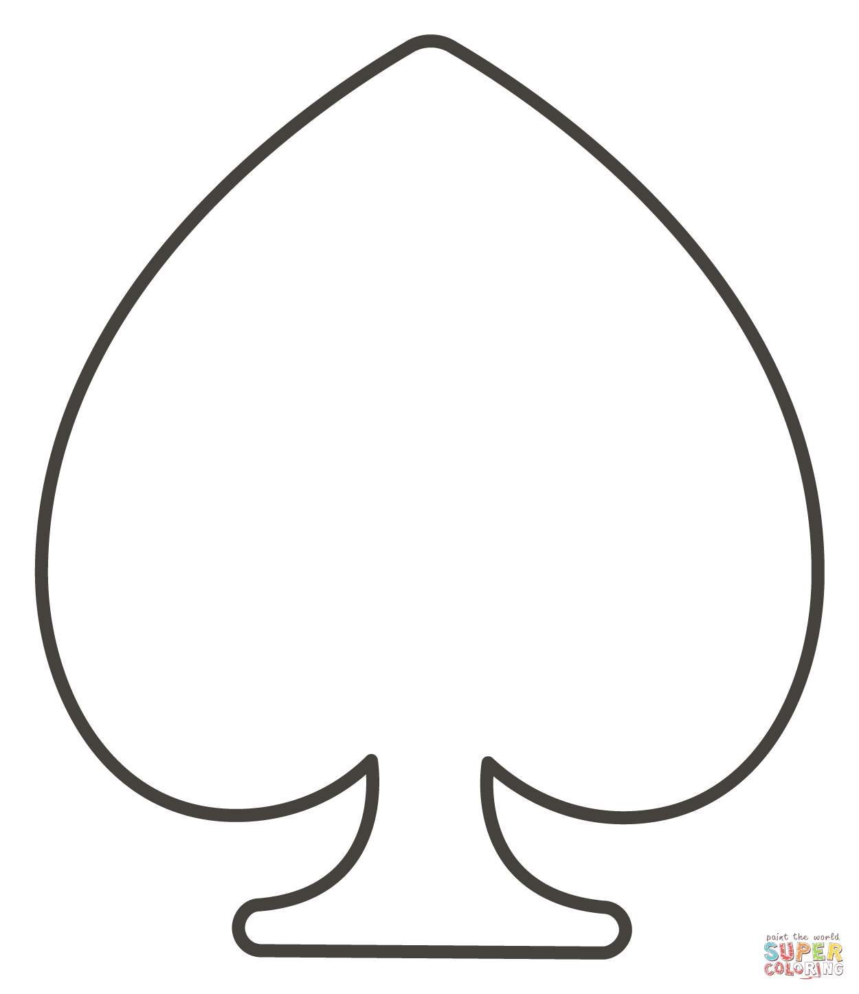 Spade suit coloring page free printable coloring pages
