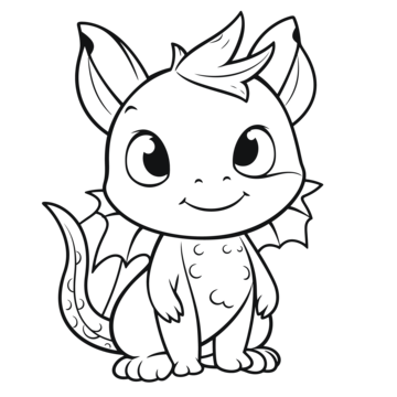 Cute cartoon dragon coloring page outline sketch drawing vector car drawing dragon drawing cartoon drawing png and vector with transparent background for free download