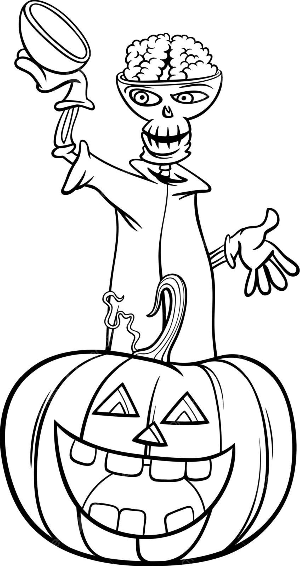 Cartoon skeleton coloring page png transparent images free download vector files