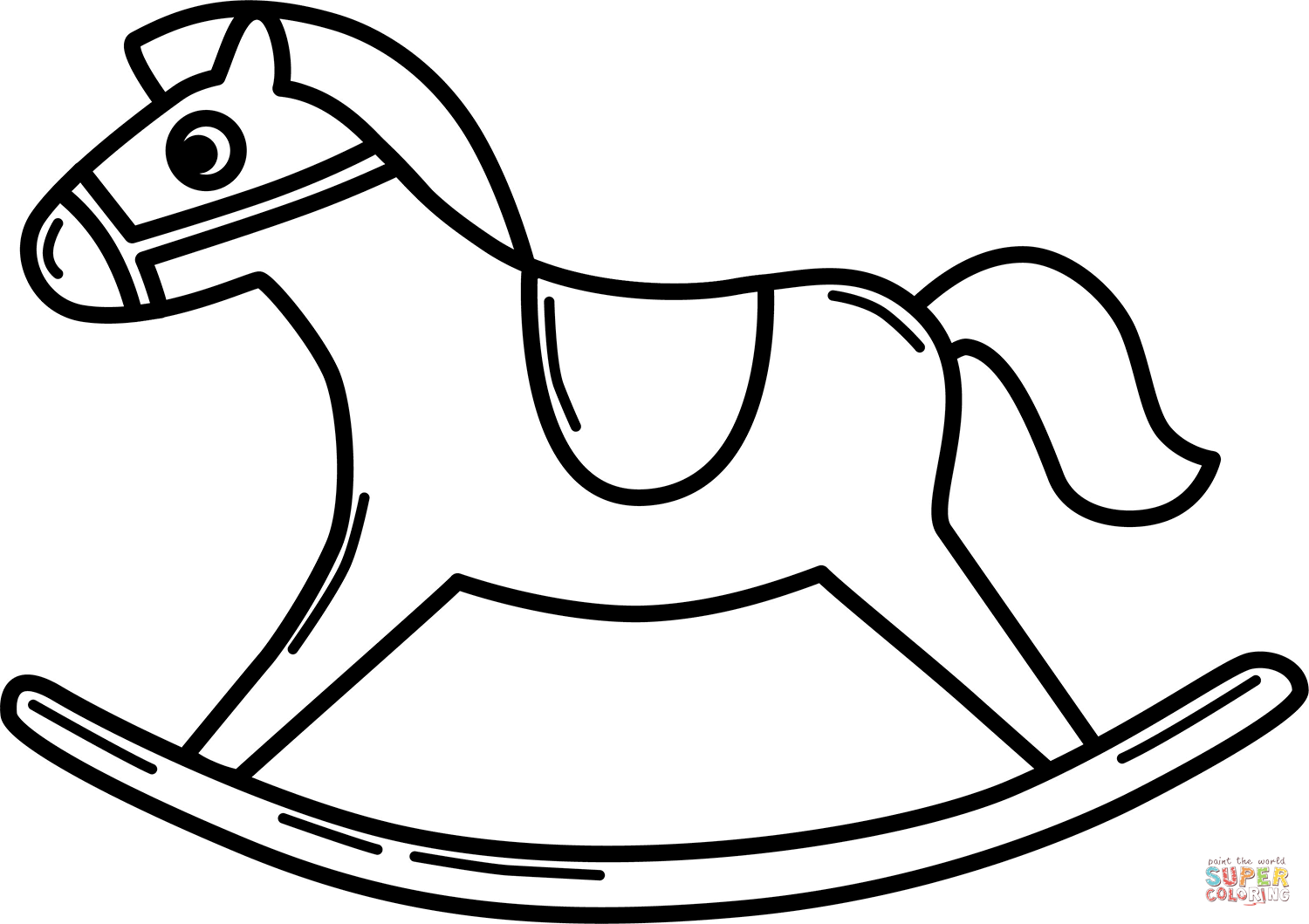 Rocking horse coloring page free printable coloring pages