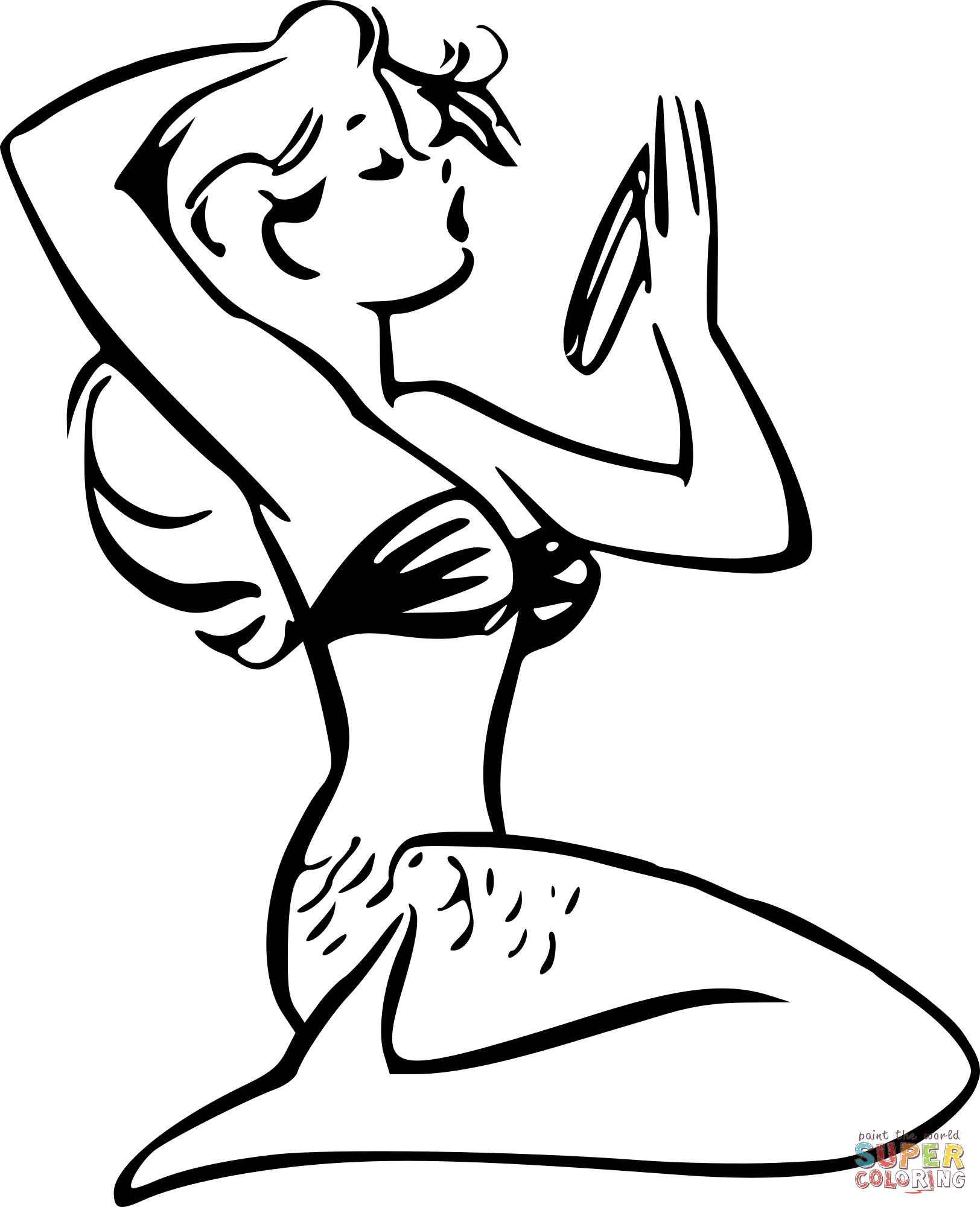 Vintage mermaid coloring page free printable coloring pages