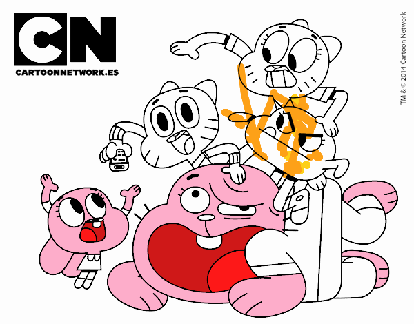 Dibujo de grupo de gumball pintado por en el dãa