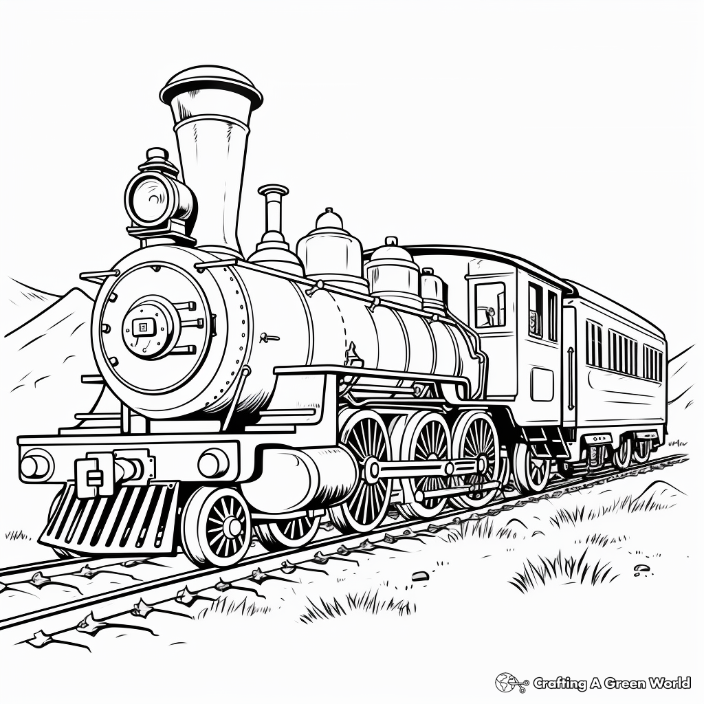 Steam train coloring pages